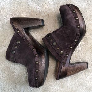 Corso Como leather suede clogs